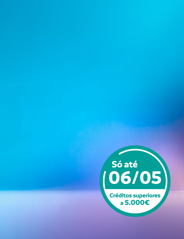 Informação promocional a indicar que a campanha é válida até 6 de maio para créditos superiores a 5.000 euros.